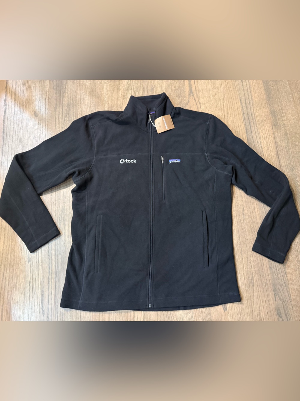 New Patagonia Black Lightweight Full-Zip Fleece Jacket-Size XL